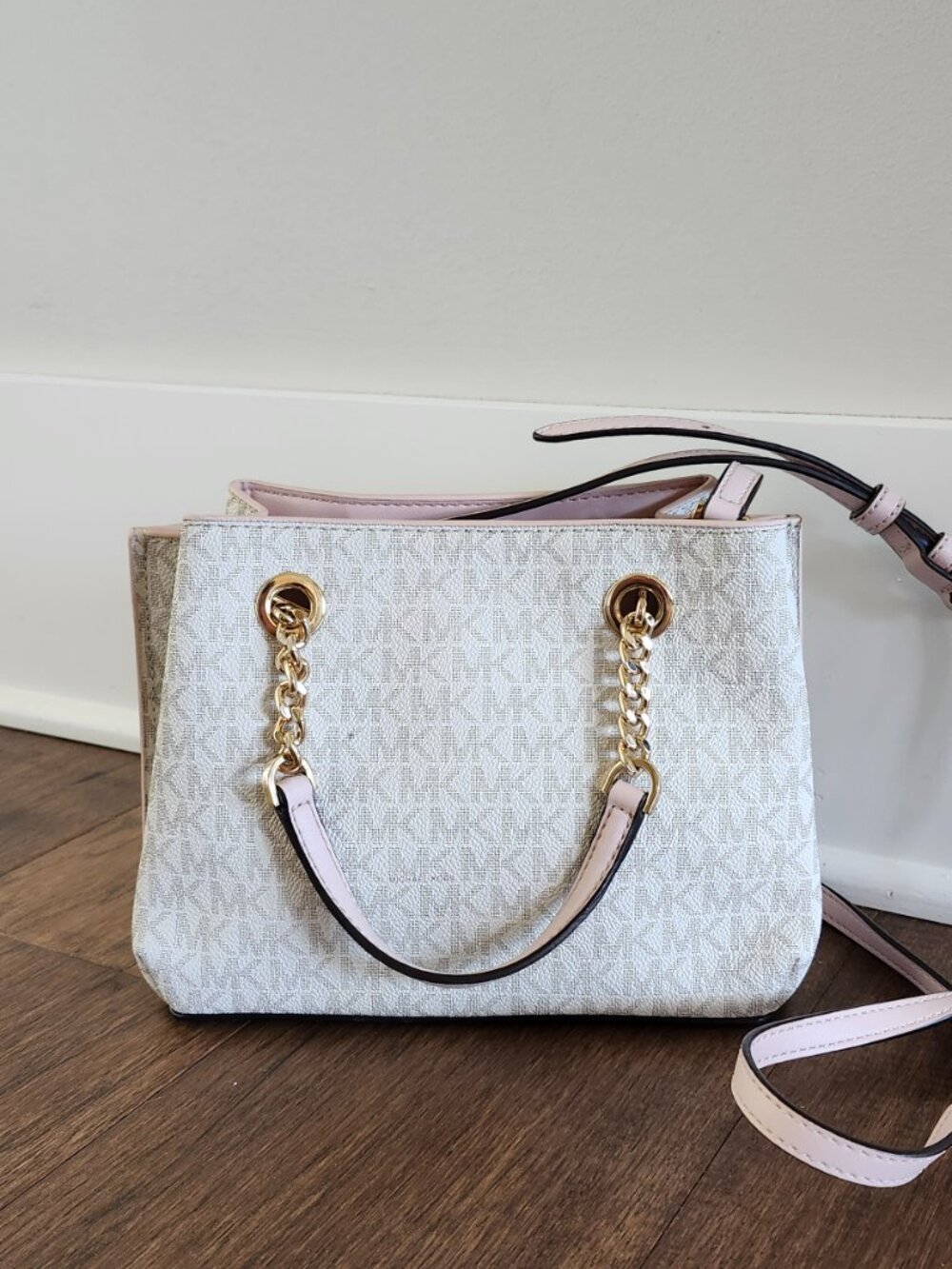 Michael Kors Jet Set Medium Chain Shoulder Tote – Vanilla/Pink – NWOT - Picture 3 of 15